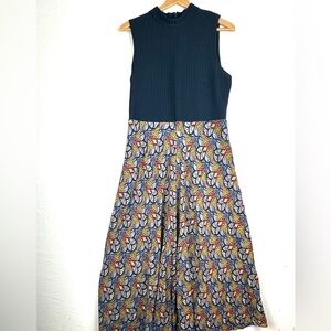 Tiny Anthropologie Sleeveless Ribbed Knit Floral Maxi Dress